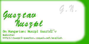 gusztav nuszpl business card